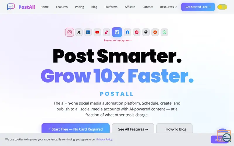 Screenshot of PostAll