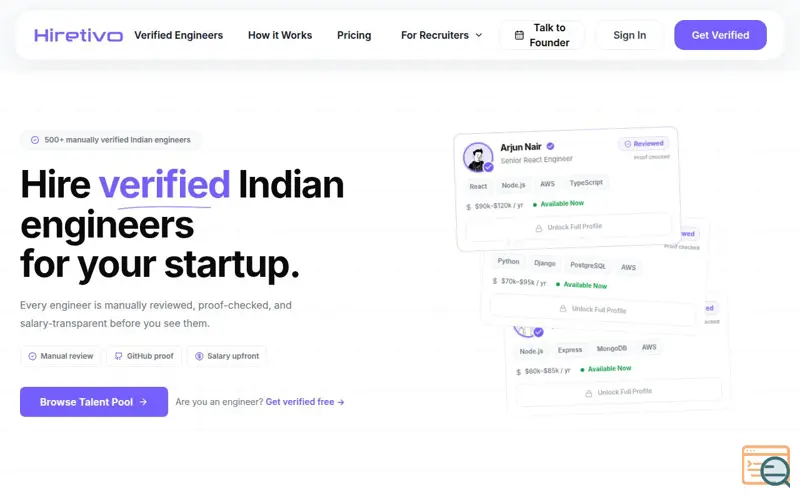 Screenshot of Hiretivo