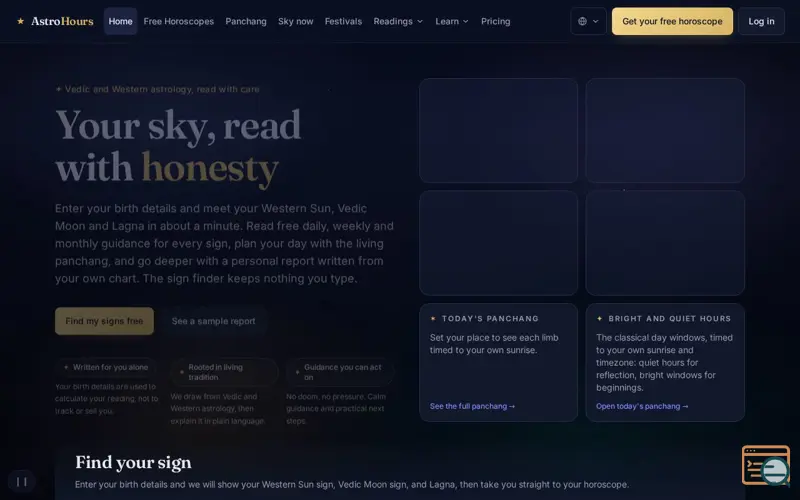 Screenshot of AstroHours: Free Daily Horoscopes, Birth Chart, Kundli