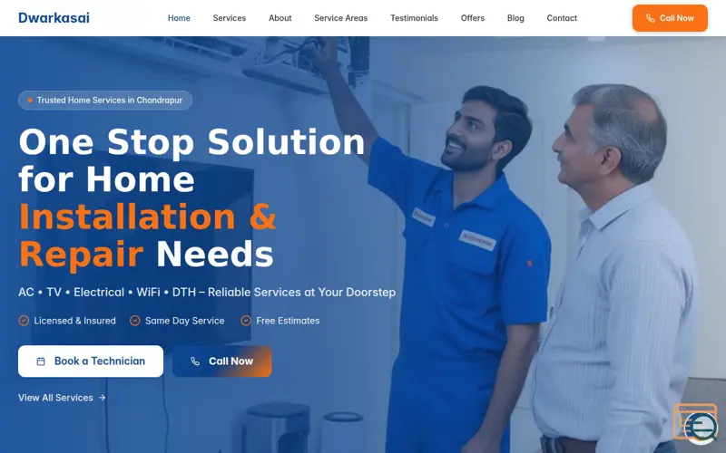 Screenshot of Dwarkasai Home Services