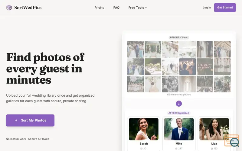 Screenshot of SortWedPics