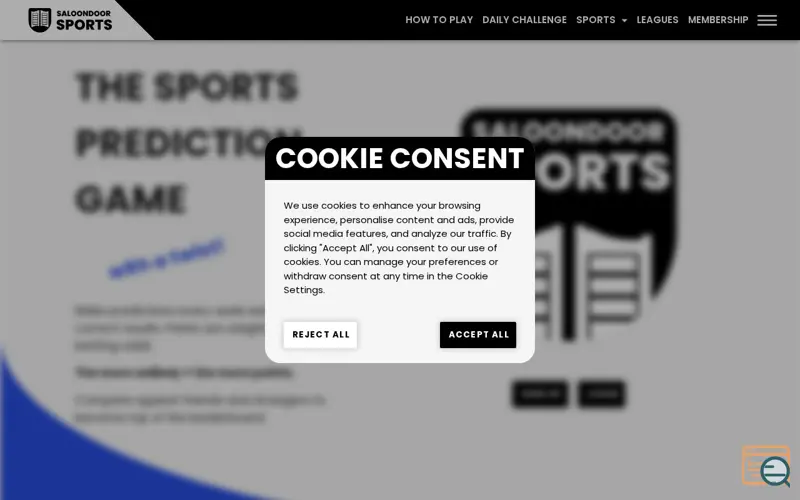 Screenshot of Saloondoor Sports