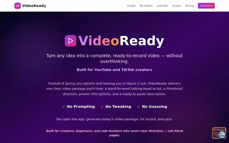 Screenshot of Video Ready