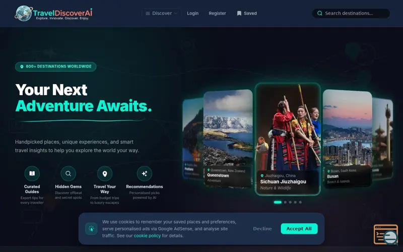 Screenshot of TravelDiscoverAI