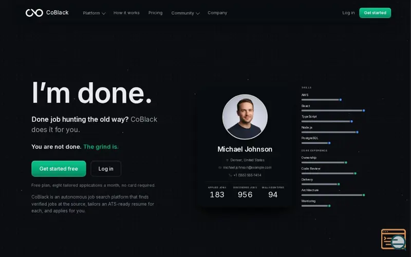 Screenshot of CoBlack
