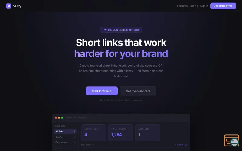Screenshot of Vurly — Smart Link Shortener