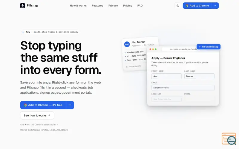 Screenshot of Fillsnap