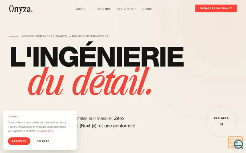 Screenshot of Onyza - Agence Web