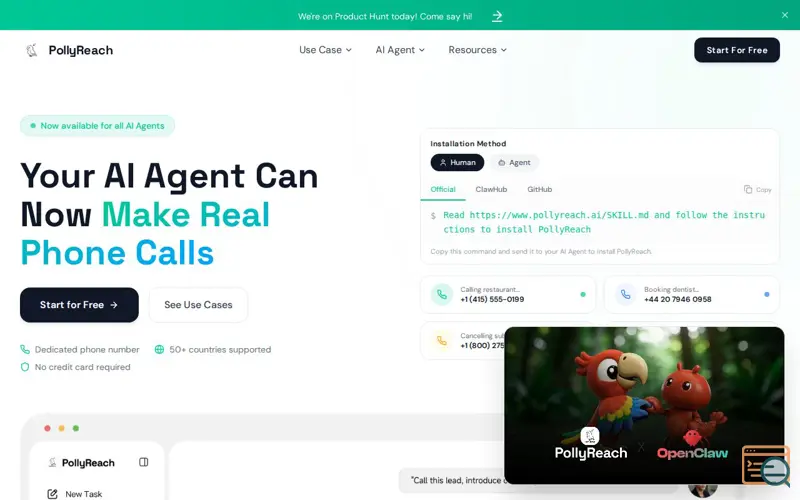 Screenshot of PollyReach