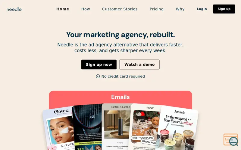 Screenshot of Needle AI, Inc., a launch using Snitcher