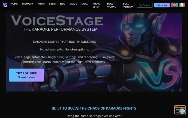 Screenshot of VoiceStage 1.7