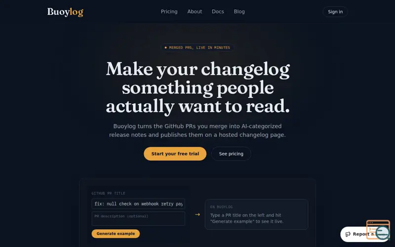 Screenshot of Buoylog