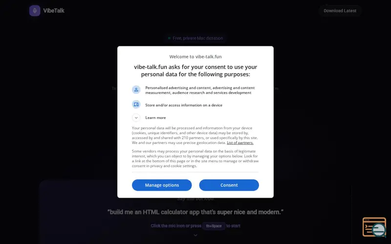 Screenshot of VibeTalk