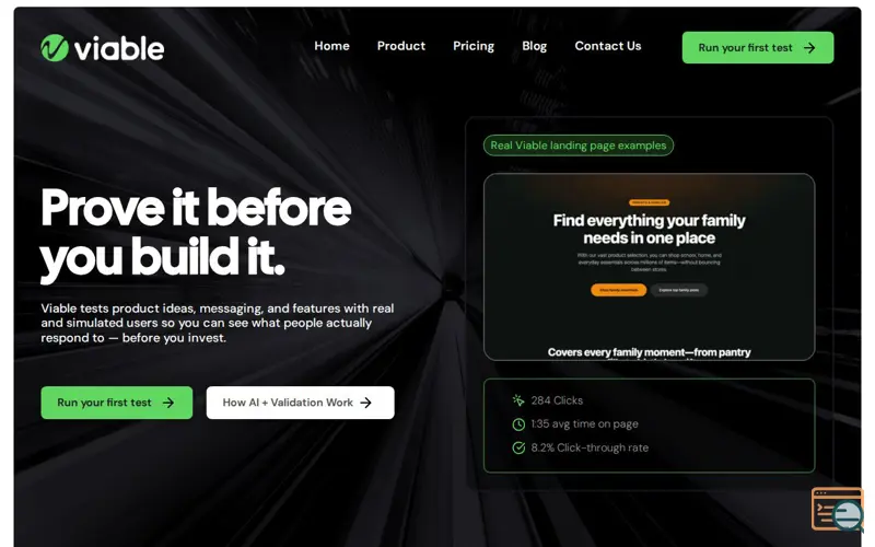 Screenshot of Viable Launch