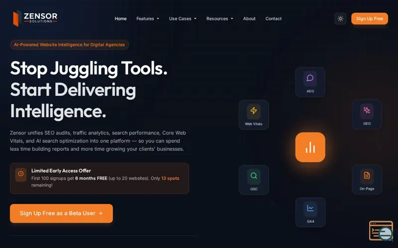 Screenshot of ZensorSEO