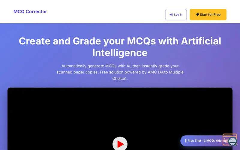 Screenshot of MCQ Corrector