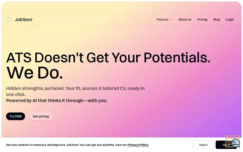 Screenshot of JobSonr