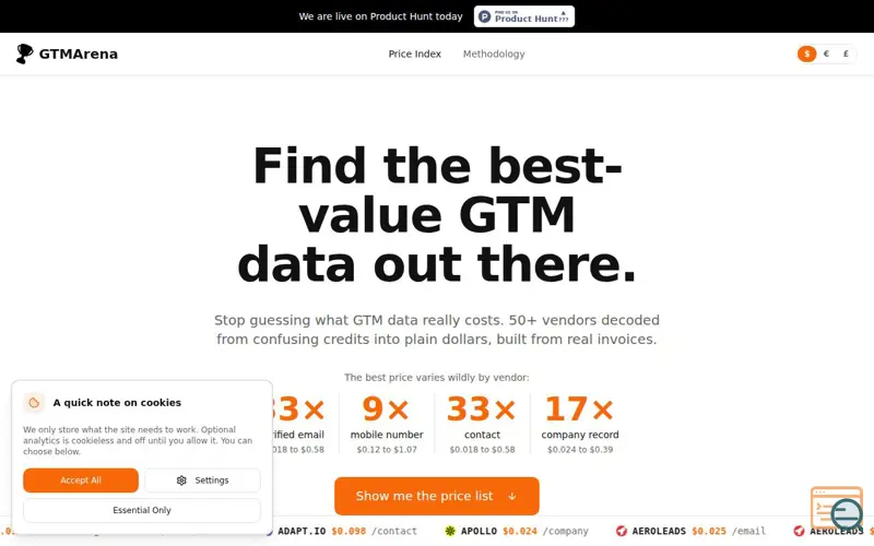 Screenshot of GTMArena