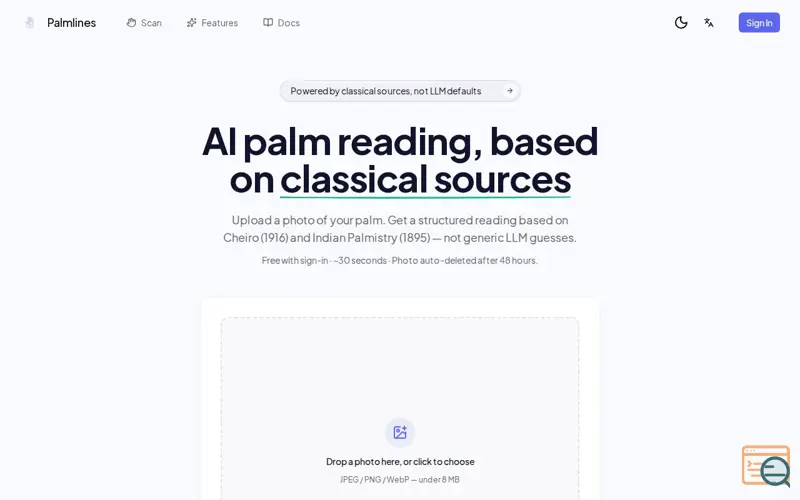Screenshot of Palmlines - Ancient palm reading