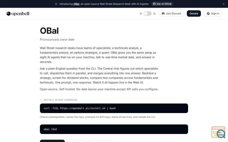 Screenshot of OBaI