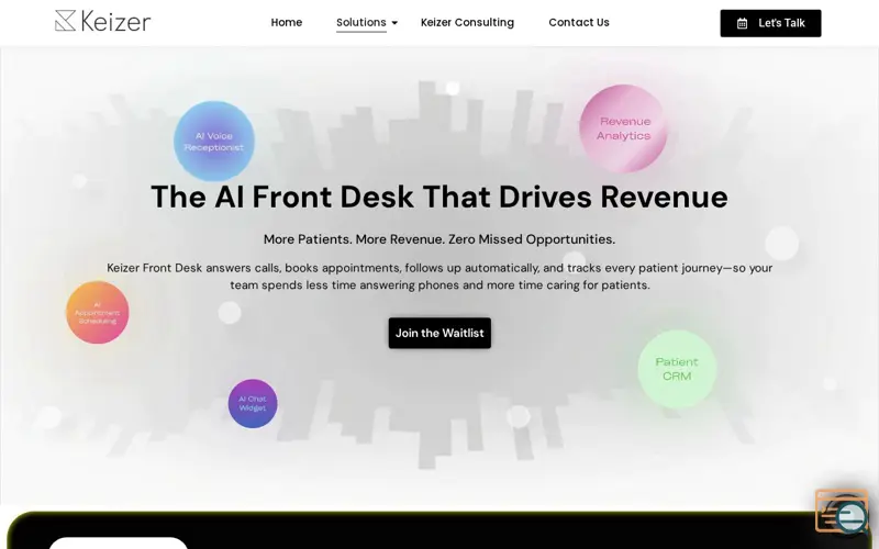 Screenshot of Keizer AI Front Desk