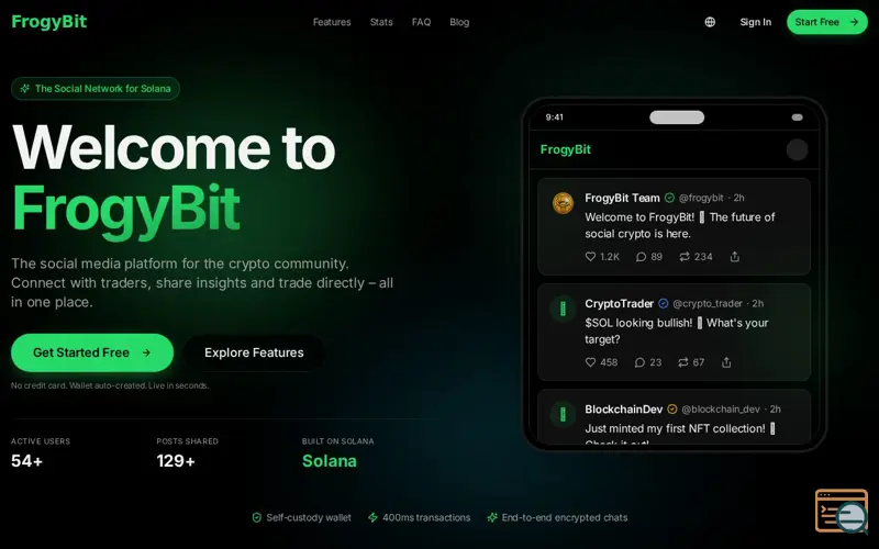 Screenshot of FrogyBit