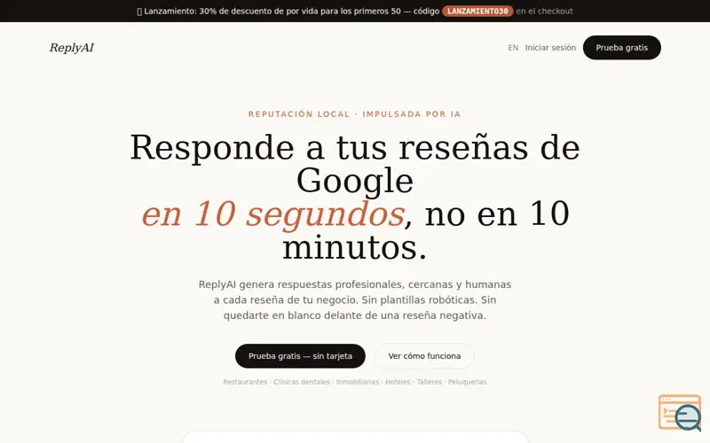 Screenshot of Reply Ai 