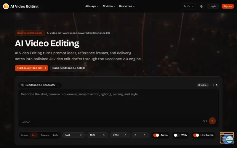 Screenshot of AI Video Editing