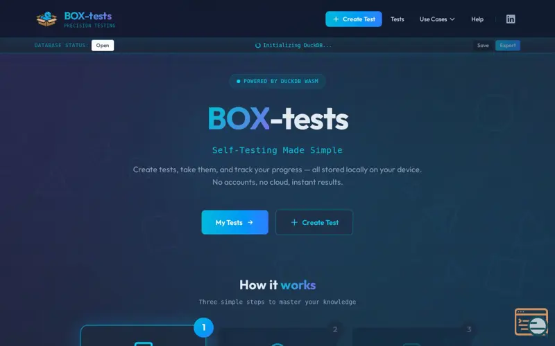 Screenshot of Boxtests