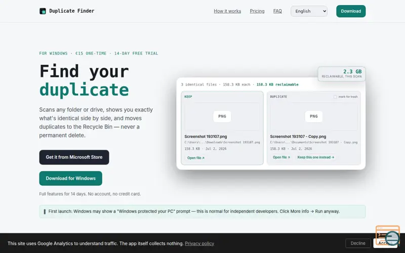 Screenshot of getduplicatefinder.app