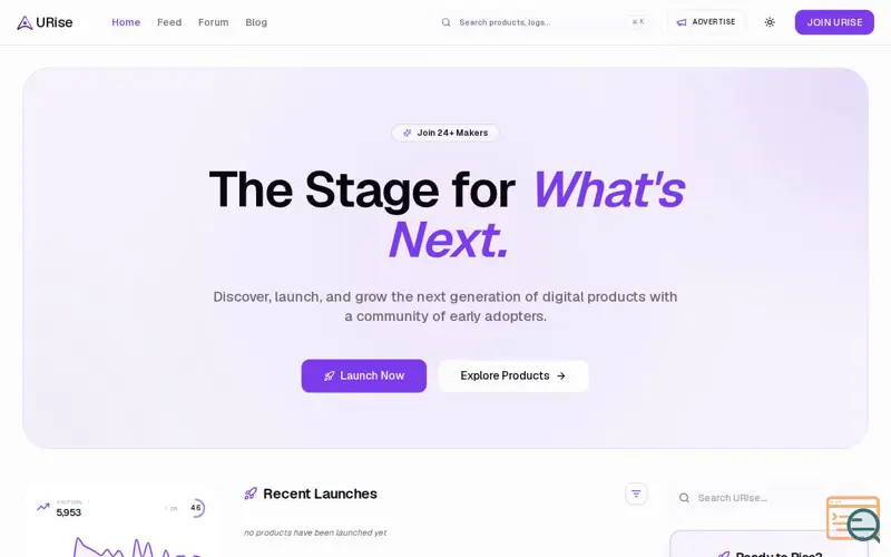 Screenshot of URise