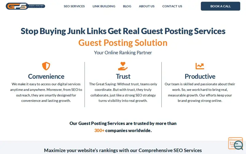 Screenshot of Guest Posting Solution, a launch using Titan Email