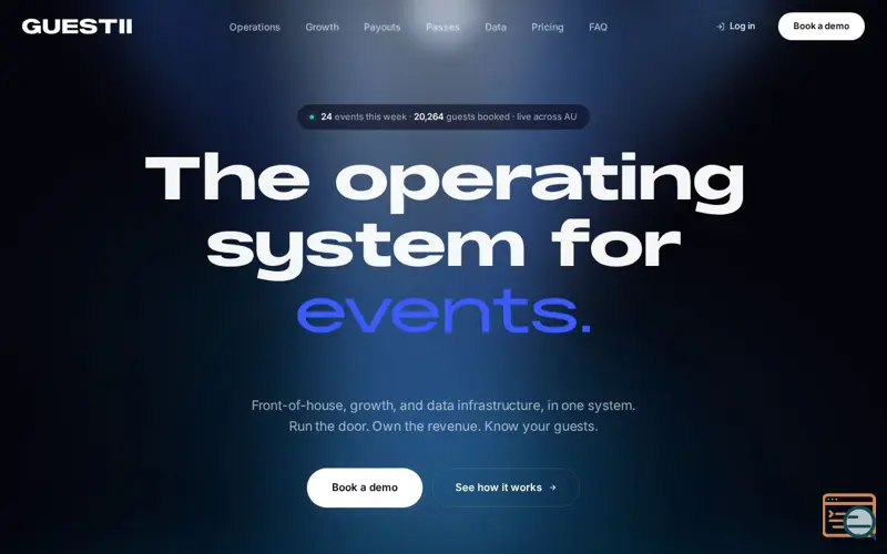 Screenshot of Guestii, a launch using NameBright Email
