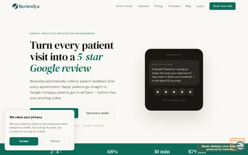 Screenshot of Reviewlya