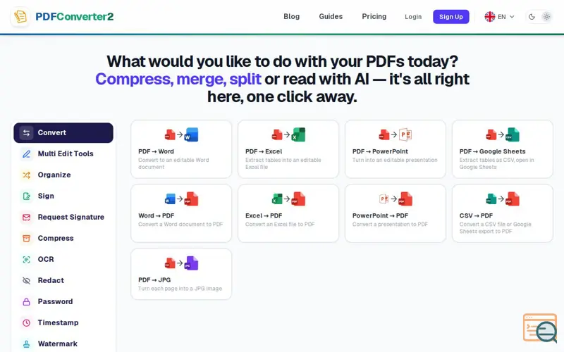 Screenshot of PDFConverter2