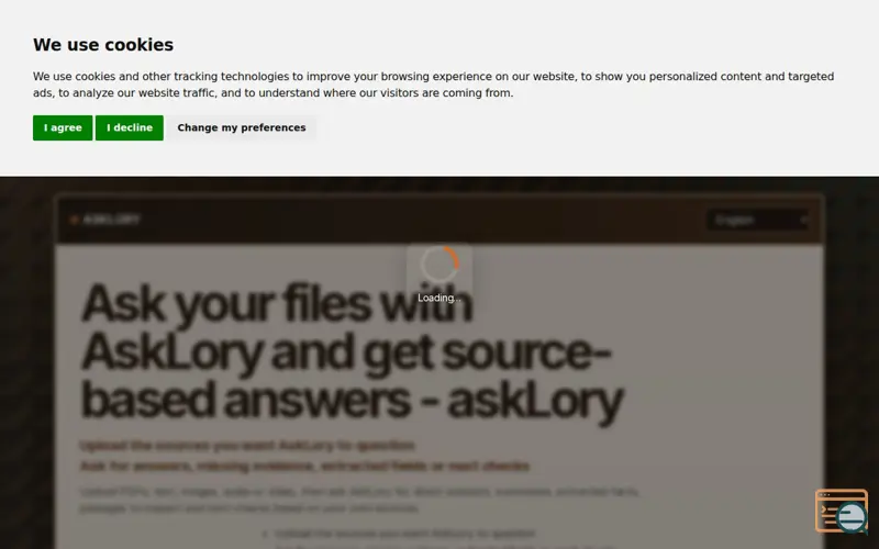 Screenshot of askLory