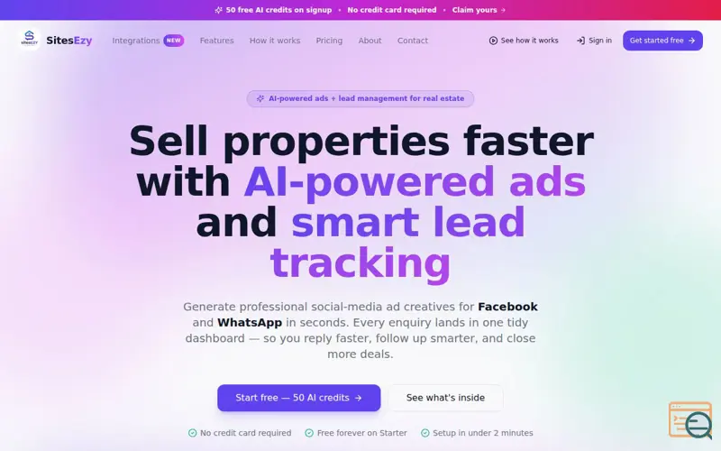 Screenshot of SitesEzy