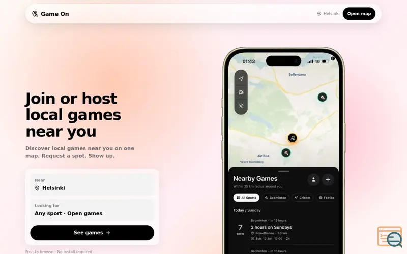 Screenshot of Game On
