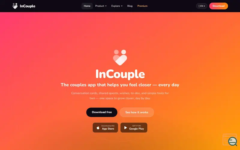 Screenshot of InCouple