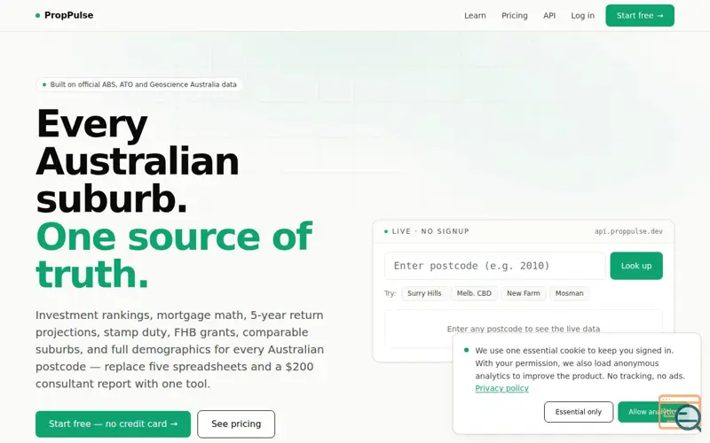 Screenshot of PropPulse