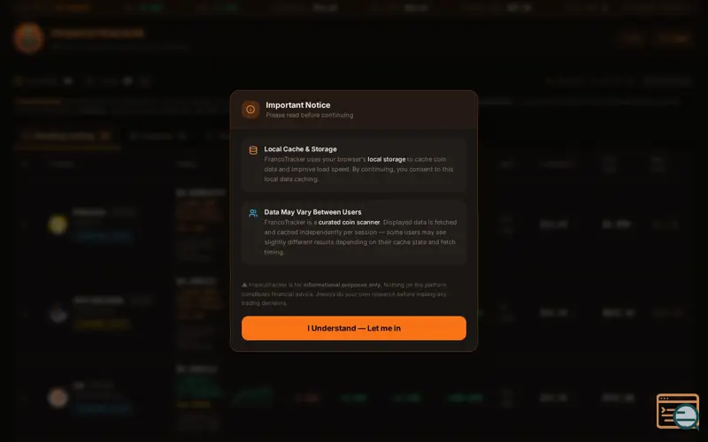 Screenshot of FRANCOTRACKER