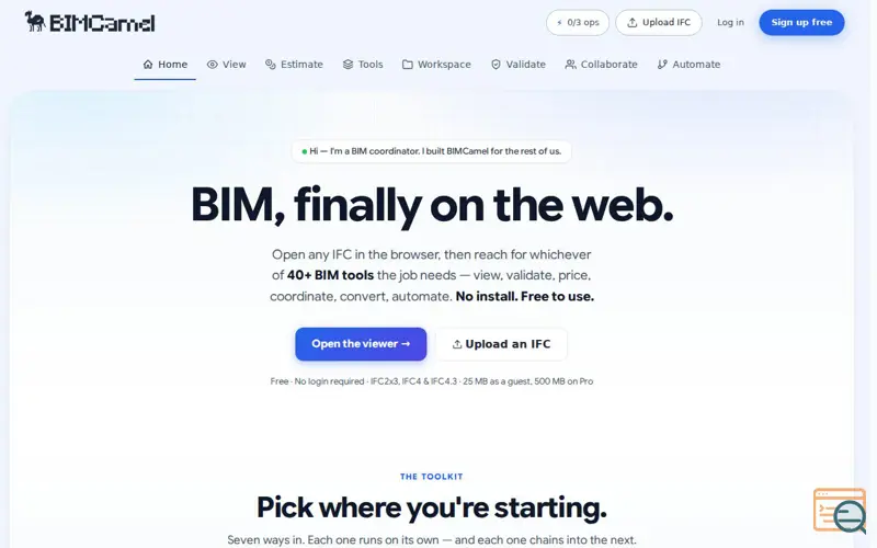 Screenshot of BIMCamel.com