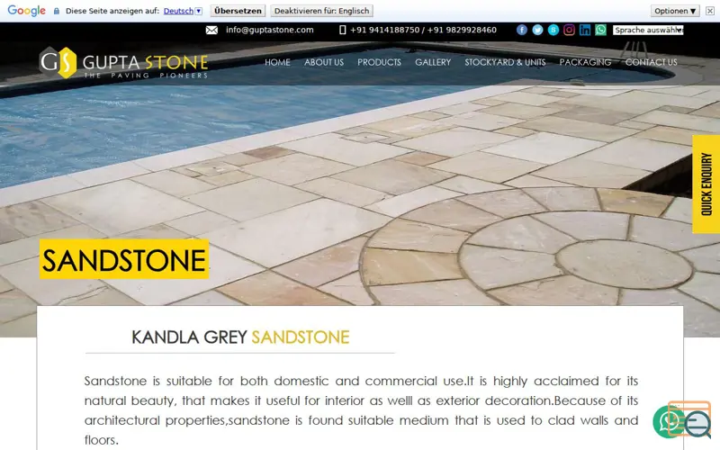 Screenshot of Gupta Stone