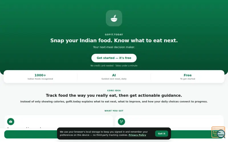Screenshot of gofit.today