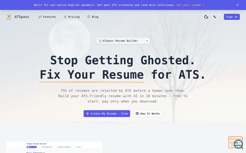 Screenshot of ATSPass