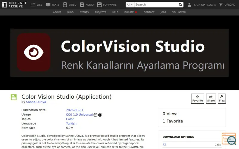 Screenshot of ColorVision Studio