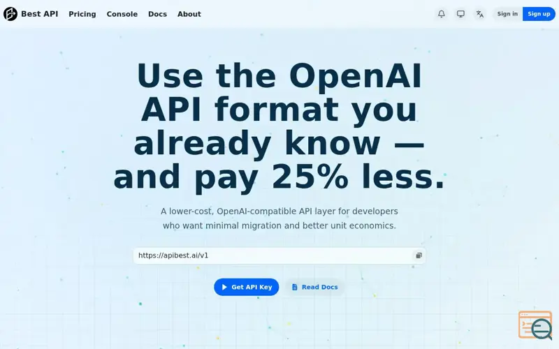 Screenshot of Best API
