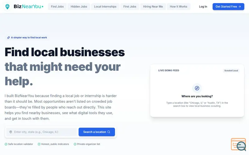 Screenshot of BizNearYou
