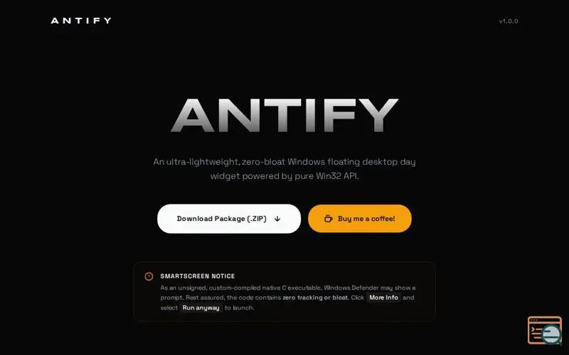 Screenshot of ANTIFY Daywidget