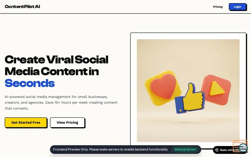 Screenshot of Ai Social media manager